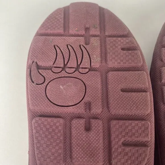 BEARPAW Women Moccasin Comfortable & Light-Weight Slipper/Shoe Size 7 Wool Wine - Picture 9 of 14